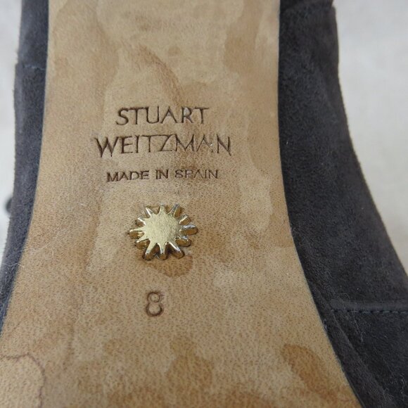 Stuart Weitzman Suede Leather Boots SIZE 8 Gray - Picture 9 of 13